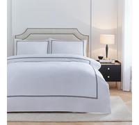 Paoletti Juego de Funda nórdica Elara - Lujosa Ropa de Cama de algodón de 200 Hilos con Borde Bordado (Negro - Doble)