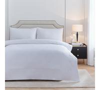 Paoletti Juego de Funda nórdica Elara - Ropa de Cama de Lujo de algodón de 200 Hilos con Borde Bordado (Blanco - Super King)