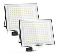 papasbox 2 Focos LED para exterior de 500W | Blanco frío de 6500K, 50000 LM, IP66, resistentes al agua, para jardín, garaje y patio