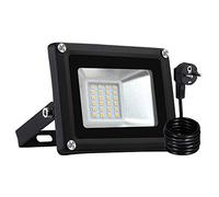 papasbox 20W Foco LED Exterior, 2000LM IP65 Resistente al agua, foco exterior, foco de aluminio, foco de luz blanco cálido 2800-3200K, enchufe UE, lámpara de pared ideal para jardín, garaje