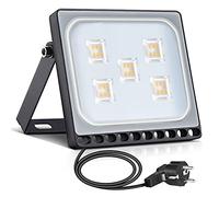 papasbox 30W LED Foco Proyector, Impermeable IP65 Exterior Floodlight con Enchufe, 3000LM Blanco Cálido 3000K, Super Brillante pared de luz de seguridad de luz para jardín, patio, cuadrado, Fábrica