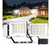 papasbox Focos LED Exterior 150W IP66 | Proyector 6500K Luz Fría 15000LM Foco LED Exterior Impermeable para Jardín Garaje Patio Fachada Luz de Seguridad [Clase Energética E]