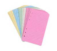 Papel de carta A6 con rayas de colores para Filofax - 6 agujeros perforados Papel rayado recargable de hojas sueltas, para notas Reunión Registro de viaje 150 hojas / 300 páginas
