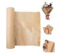 Papel de Embalaje de Nido de Abeja 30cm x 30m, Rollo Papel Burbujas Panal Ecológico, Alternativa Envoltorio Plástico de Burbuja, Envoltura Reutilizable para Mudanzas, Regalos, Envío Objetos Rompibles