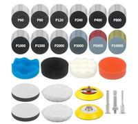 Papel de Lija de 75 mm, 133 Piezas, Lijas Pulir Faros para Uso en Seco y en Húmedo, Malla de Lijado para Dremel, Accesorios de Lijado para Destornilladores a Batería, Juego de Accesorios de