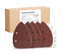 Papel de lija triangular, 100 unidades, papel de lija de 140 x 90 mm, lijadora delta, papel de lija con , 5 agujeros, multilijadora, papel de lija 40-600 grano para lijadora detallada, pulido