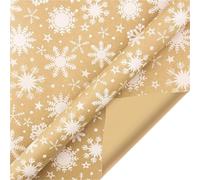 Papel de regalo 6 piezas de papel de regalo de 5 estilos, hojas de papel kraft de árbol de Navidad, diseño de copo de nieve, embalaje para festivales, bodas, cumpleaños (copo de nieve)