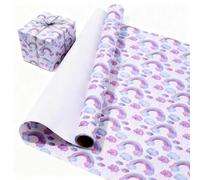 Papel de regalo de 5 rollos de papel de regalo, papel de regalo de cumpleaños, decoración de Navidad (multicolor)