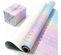 Papel de regalo de 5 rollos de papel de regalo, papel de regalo de cumpleaños, decoración de Navidad (morado)