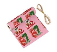 Papel de regalo de Navidad, estilo vintage, patrón de 67 números, rollo de papel de regalo grande de 35.4 x 19.7 pulgadas, para temporada de vacaciones, cumpleaños, fiestas, regalos de boda, reuniones