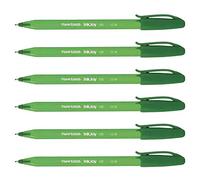 Papel: Mate - Lote de 6 bolígrafos InkJoy 100 triangulares con tapa de punta media, color verde