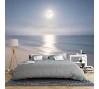 Papel Pared Mural De Pared Moon Ocean De 450 × 315 Cm Mural Panorámico 3D De Playa A La Luz De La Luna Papel Tapiz De Tamaño Personalizado No Tejido Paisaje Costero Decoración De Pared Para Dorm