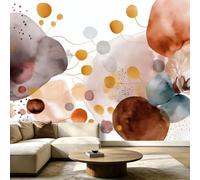 Papel pintado abstracto de acuarela, póster decorativo con burbujas geométricas, papel pintado fotográfico para salón, dormitorio, habitación infantil, oficina, 150 x 105 cm (ancho x alto)