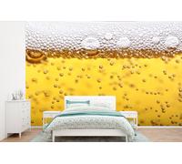 Papel pintado con diseño de burbujas de cerveza, estilo vidrio. Ancho: 525 cm, Alto: 350 cm