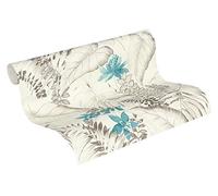 Papel Pintado De Flores Exotic Life Papel pintado tejido no tejido 10.05 m x 0.53 m Azul Gris Negro Fabricado en Alemania de A.S. Création 372792 37279-2