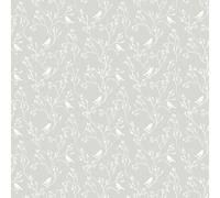 Papel Pintado Flores y Pajaros, 44 x 500 cm Papel Pintado Autoadhesivo Gris y Plateado Floral Pájaros, Arbol, Plantas Bohemio Vinilo Adhesivo para Muebles,Libreria,Sala de Estar, Dormitorio,Baño