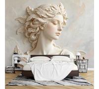 Papel Pintado Fotográfico 3D 150 x 105 cm con Diseño Clásico Diosa y Corona Laurel Mural de Pared No Tejido Arte Moderno para Decoración Del Hogar Ideal para Sala Estar y Dormitorio.