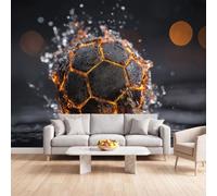 Papel pintado fotográfico 3D con diseño de balón de fuego para salón | Mural de pared hexagonal para el hogar, decoración de pared, 500 x 280 cm, efecto 3D
