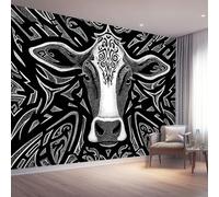 Papel pintado fotográfico de cabeza de toro de animal, 400 x 280 cm, no tejido, mural de pared 3D para sala de estar, arte clásico nórdico, póster mural para dormitorio, habitación de los niños