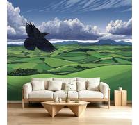 Papel pintado fotográfico de estilo rústico rústico, efecto 3D, 400 x 280 cm, diseño de águila natural, diseño de animales y águilas, para dormitorio, habitación infantil, salón, decoración de pared