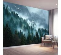 Papel pintado fotográfico oriental brumoso con diseño de bosque para dormitorio, salón, oficina, paisaje natural, papel pintado 3D, 350 x 256 cm, decoración de pared para habitación infantil