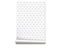 Papel pintado infantil estrellitas blanco estrellitasblanco - gris - 1 rollo 55 x 300 cm