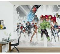 Papel Pintado Infantil Mural Marvel Avengers Blanco con Pegamento Komar