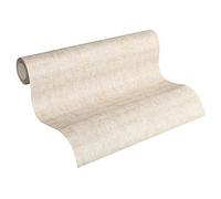 Papel Pintado Liso Greenery A.S. Création Papel pintado tejido no tejido 10.05 m x 0.53 m Crema Beige Fabricado en Alemania 322612 32261-2