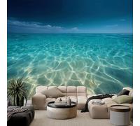 Papel pintado no tejido 3D ondas de agua pared foto pared escena submarina papel pintado panorámico pared 400 x 280 cm para salón TV sofá temático hotel lujo pasillo fondo pintado