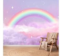 Papel pintado no tejido Fantasía Dibujos Arco Iris Estrellas Cielo Decoración de Pared XL Póster Cuadros de Pared Tapiz Panorámico Foto Papel pintado para Dormitorio Salón Infantil 250 x 175 cm