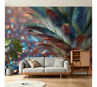 Papel pintado panorámico boho piña hojas lentejuelas 3D diseño de pared gigante, tapiz fotográfico para sala de estar, dormitorio infantil, decoración de pared, XXL, 400 x 280 cm