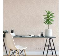 Papel pintado vinílico efecto tela alzada con alto relieve - Kremling Curtains 681140 de GAULAN - Rollo de 10 m x 1,06 m Beige 10m x 1.06m roll