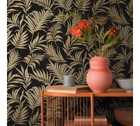 Papel Tapiz AS Creation 79108-6 Botánico Negro Oro Vintage Tropical Nuevo