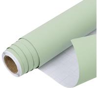 Papel tapiz autoadhesivo, color verde mate, 44 cm x 3 m, película de vinilo, para muebles