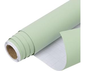 Papel tapiz autoadhesivo, color verde mate, 44 cm x 3 m, película de vinilo, para muebles