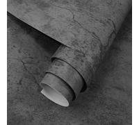 Papel tapiz autoadhesivo Unyqoos® con diseño de hormigón, en color gris oscuro con manchas sutiles, de 40 cm x 3 m, fabricado en polietileno, para paredes y muebles
