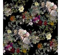 Papel tapiz autoadhesivo Unyqoos® – diseño floral de estilo romántico en tonos oscuros, con rosas escarlata y follaje silvestre, PVC/vinilo, 44,5 cm x 3 m (1,34 m²)