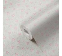 Papel Tapiz Con Patrón Floral En Estilo Shabby Chic - Gris, Rosa, Blanco