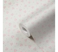Papel Tapiz Con Patrón Floral - Gris Claro, Rojo, Blanco