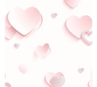 Papel Tapiz De Corazones 3D Con Brillo Rosa - Muriva J92603 Nuevo