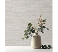 Papel tapiz de fibra de cáñamo Ibenzoa® blanco – Rollo de 10 m x 0,52 m (5,23 m²), textura natural ideal para salones, dormitorios y pasillos
