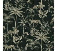 Papel Tapiz Rasch Savannah Guepardo Negro/Oro 409031 Jungla Exótica