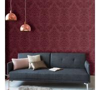 Papel Tapiz Lizzy London Barroco Damasco Rojo 36898-3 Brillo Hojas