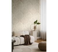 Papel Tapiz Neutro En Estilo Barroco Clásico Con Ornamentos Brillantes - Be
