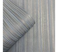 Papel Tapiz Rayas Venezia M66501 Azul Tejido Metálico Vinilo Italiano Muriva