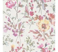 Livingwalls papel pintado no tejido con motivo floral en blanco, metalizado, verde, rosa y amarillo - papel pintado floral romántico 10,05 m x 0,53 m diseño de COSMOPOLITAN - 790611