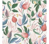 Papel Tapiz Texturizado De Vinilo Botánico Crema Rosa 79062-5 AS Creation