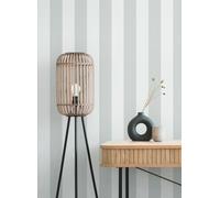 Papel Tapiz Texturizado En Diseño De Rayas En Bloque - Blanco, Gris