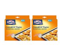 Papel vegetal para horno Toppits Cross & Frit (37 cm x 30 cm) 2ºpack, (2 paquetes de 8 hojas)
