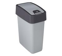 keeeper Papelera Premium Magne, 10 l, tapa abatible Soft Touch, Plateado